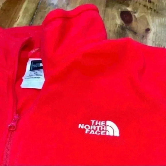 The North Face Polartech Red 1/4 zip fleece pullover - Picture 5 of 6